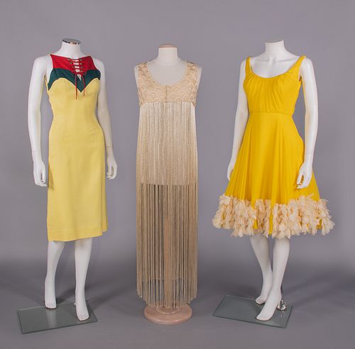 OLEG CASSINI DAY DRESS & UNLABELED PARTY GARMENTS, 1950-1970s