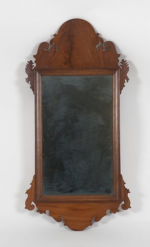 Chippendale Mahogany Fret Carved Mirror, Attr. John Elliot