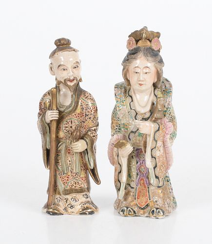 A Pair of 19th Century Japanese Satsuma Figures 