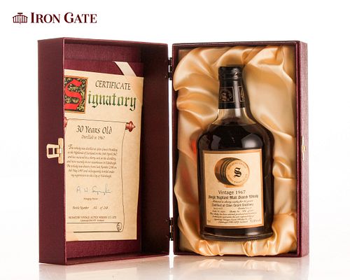 1967 Signatory Vintage Glen Grant Single Highland Malt Scotch Whisky Aged 30 Years - 700ml- 1 bottle(s)