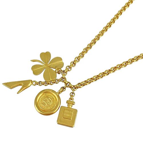 CHANEL GOLD PLATED CHARM NECKLACE