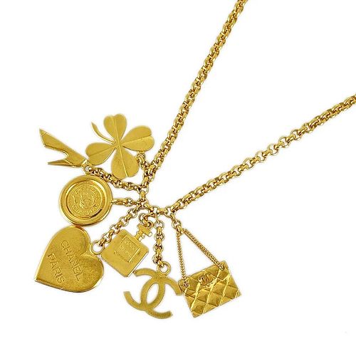 CHANEL ICON GOLD PLATED NECKLACE