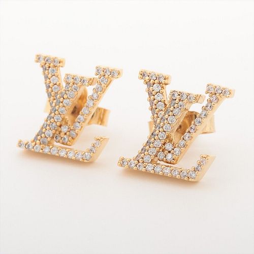 LOUIS VUITTON BOOKLE DOREILLE LV ICONIC STRASS EARRINGS