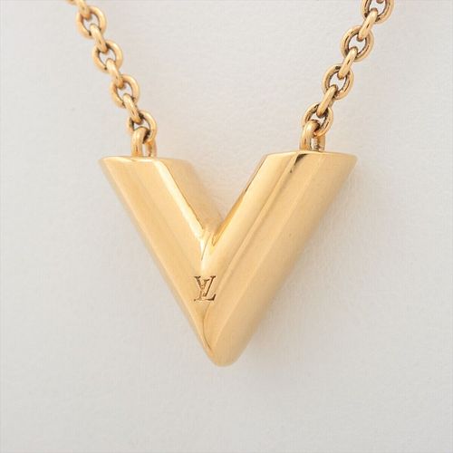 LOUIS VUITTON ESSENTIAL V RING GOLD PLATED NECKLACE