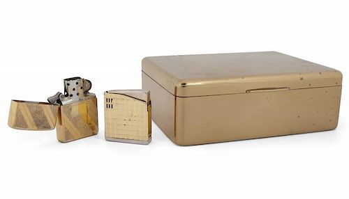 CIGARETTE BOX AND LIGHTERS