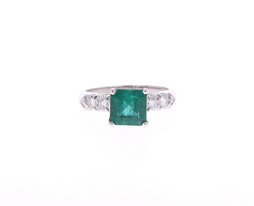 Opulent Emerald VS2 Diamond & Platinum Ring