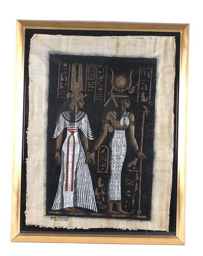 Egyptian Isis Leading Nefertiti Papyrus Artwork