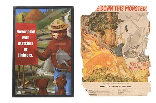 U.S. Forest Service Smokey The Bear Signs 1940-80s
