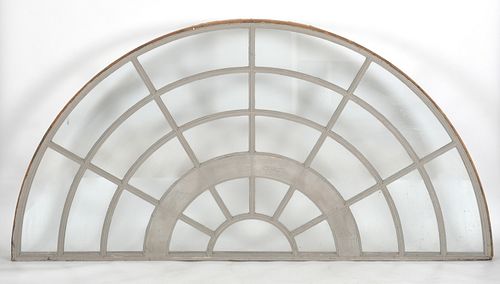 Imposing Twenty-Five Pane Transom Window; 61" x 123"