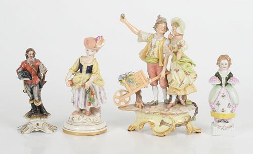 Four Porcelain Figures Including Volkstedt