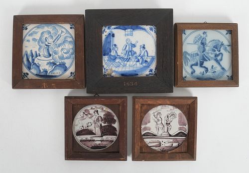 A Group of Early Delft Tiles 