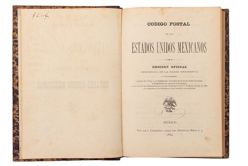 González, Manuel. Código Postal de los Estados Unidos Mexicanos. México: Tip. de I. Cumplido, 1884. Edición oficial.