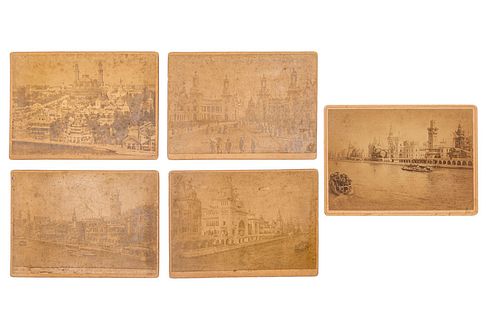Fotografías de la Exposición de París en 1900. Fotografías albúminas, formato cabinet, 18 x 13 cm., montadas sobre cartón.<R...