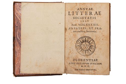 Annuae Litterae Societatis Iesu Anni MDLXXXXII / Annuae Litterae Societatis Iesu Anni MDXCIII. Florentiae, 1600/01. 2 obras en un vol.