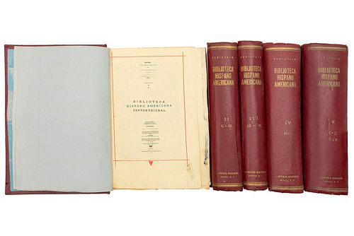 Beristain de Souza, José M. Biblioteca Hispano Americana Septentrional. México, 1947. 3era edición de 500 ejemplares. Tomos I-V. Pzas:5