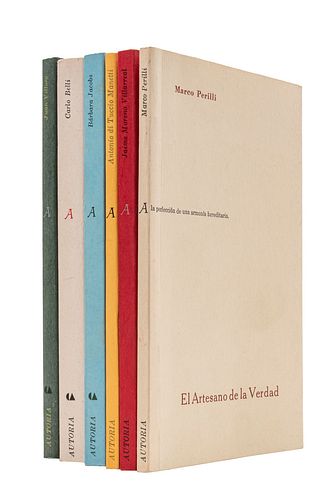 Colección Autoría. México, 2008-2009. Marco Perilli El Artesano de la Verdad; Juan Villoro, La Máquina Desnuda. Entre otros. Piezas: 6.