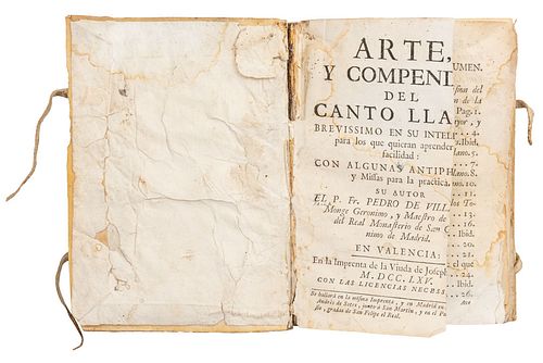 Villasagra, Pedro. Arte y Compendio del Canto Llano. Valencia, 1765.