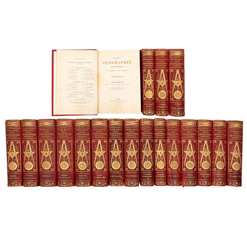 Reclus, Élisée. Nouvelle Géographie Universelle, la Terre et les Homes. Paris: Librairie Hachette et Cíe., 1885 - 1894. Piezas: 19.