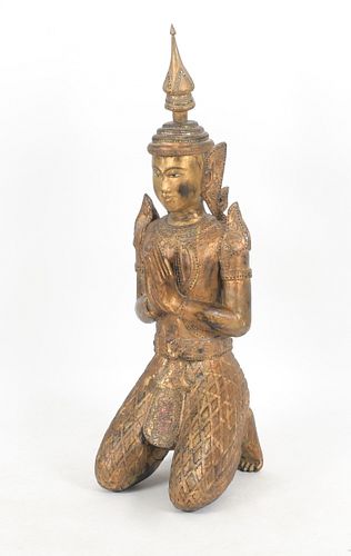 A Large Thai Giltwood Figure 