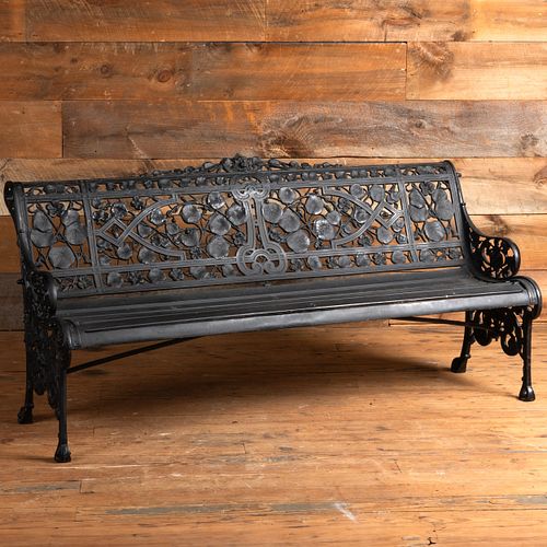 Pair of C.B. Dale Black Painted Cast Iron Garden Benches