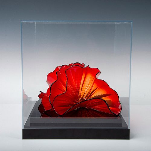 Dale Chihuly Portland Press Art Glass, Red Amber Persian Pair