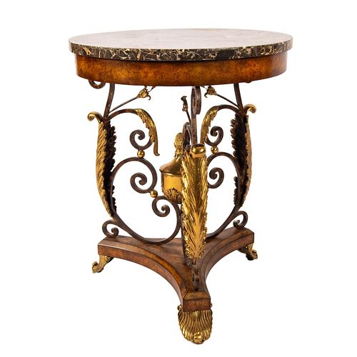 Maitland Smith Marble Top Round Side Table