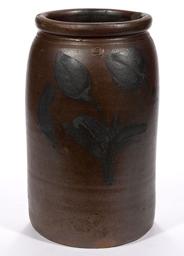 TREE'S POINT FACTORY ATTRIBUTED, CHARLES CITY CO., VIRGINIA DECORATED STONEWARE JAR