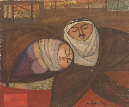 ISMAIL AL-SHEIKHLY (IRAQI, 1924-2002) PAINTING 'TRANQUILITY'