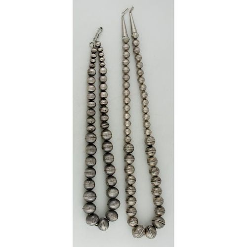 Navajo Silver Pearl Necklaces