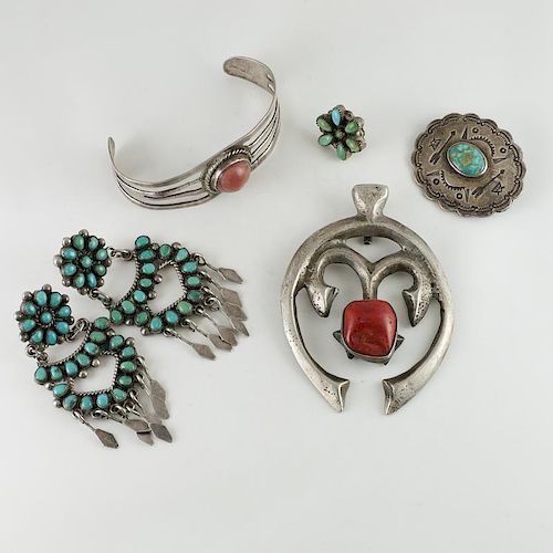 Mixed Lot of Mexican and Navajo Silver Pieces
