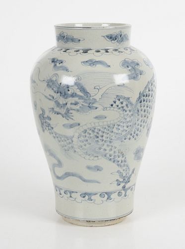 A Large Dragon Decorated Korean Vase