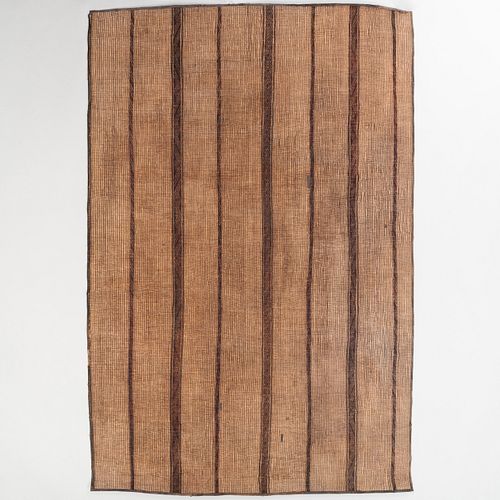 Taureg Woven Reed and Leather Carpet