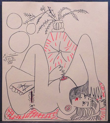 Pablo Picasso,  attributed:  Femme avec Plante