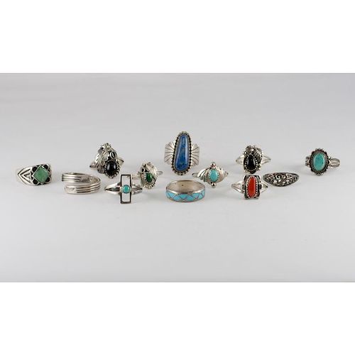 Southwestern Style Assorted Rings Sizes 7-8, from Estate of Lorraine Abell (New Jersey, 1929-2015)