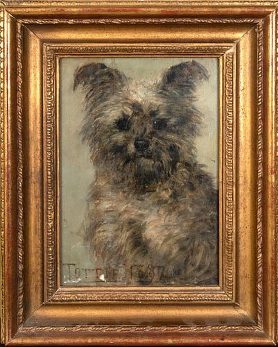  PORTRAIT OF THE "TITTIE" THE HIGHLAND TERRIER OIL PAINTING