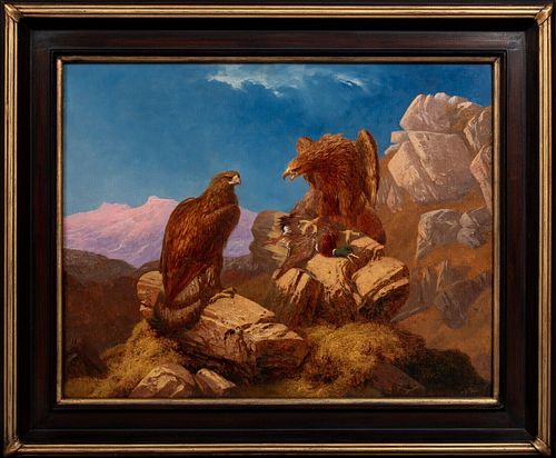 EAGLES IN THE SCOTTISH HIGHLANDS OIL PAINTING 