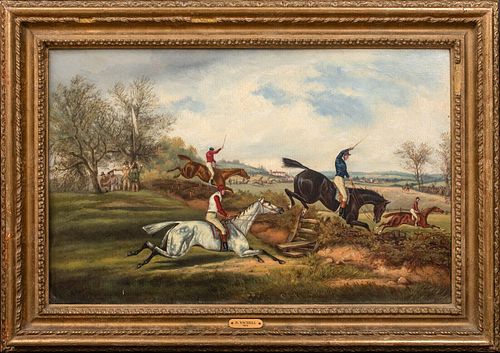 STEEPLECHASE OIL PAINTING
