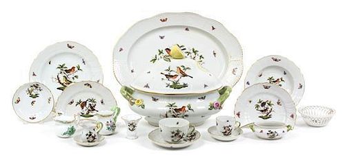 A Herend Porcelain Partial Dinner Service Length of undertray 18 inches.
