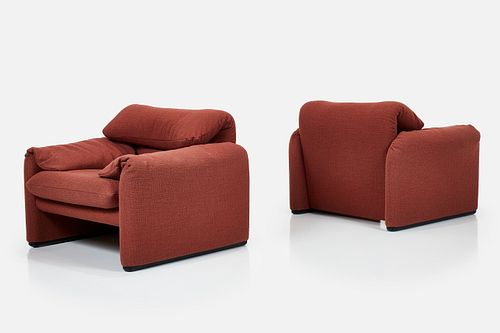 Vico Magistretti, 'Maralunga' Lounge Chairs (2)