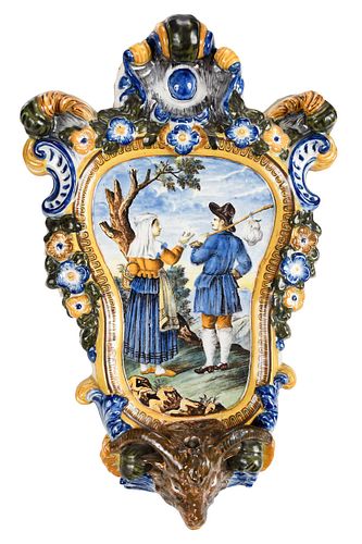 Dutch Delft Plaque with Rams Head