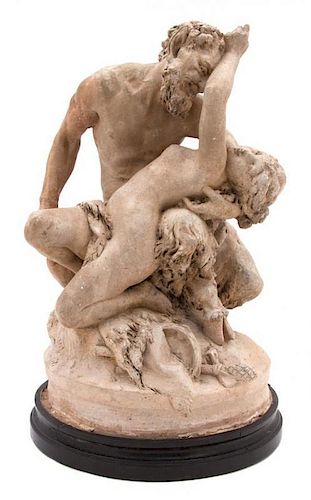 Albert Ernest Carrier-Belleuse, (French, 1824-1887), Satyr and Nymph