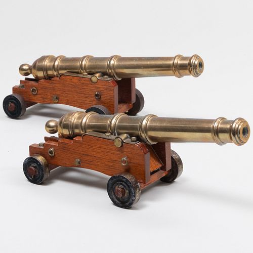Pair of Brass Table Cannons