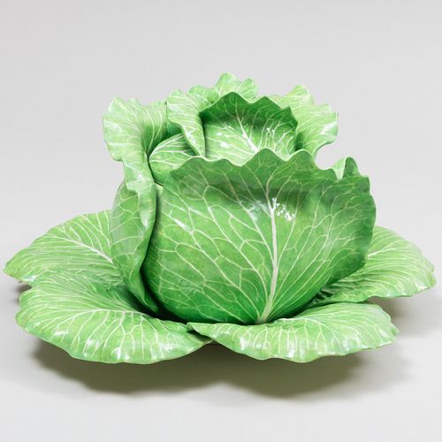 Dodie Thayer Porcelain Cabbage Tureen and Cover on Stand