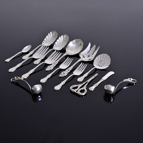 14 Assorted Sterling Silver Serving Pieces; Reed & Barton, Gorham, International…