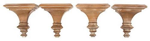 Four Italian Molded Wood Wall Brackets Height 10 x width 9 3/4 inches.