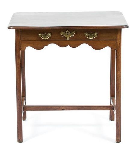 A George I Style Mahogany Side Table Height 31 x width 29 1/2 x depth 20 1/2 inches.