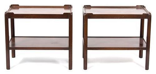 A Pair of Georgian Style Mahogany Side Tables Height 24 x width 17 x depth 27 inches.