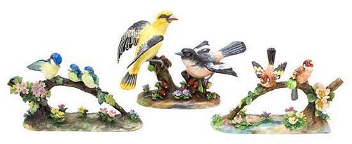 Three Staffordshire Bird Figures Height of tallest 7 inches.
