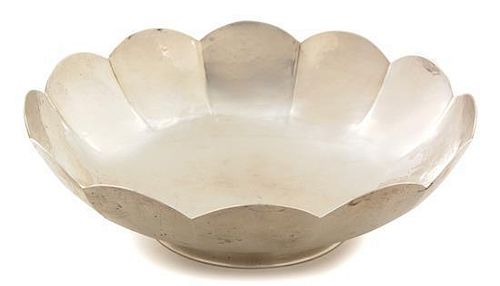 An American Silver Fluted Footed Bowl, Old Newbury Crafters, Amesbury, MA, 20th Century,