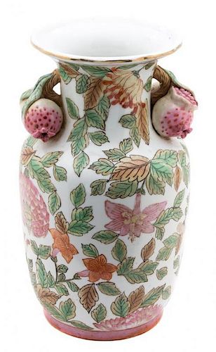 A Chinese Export Porcelain Vase Height 12 1/2 inches